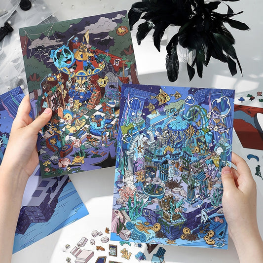 Lost Realm 3D Sticker | 2 Cute Miniature Scenes