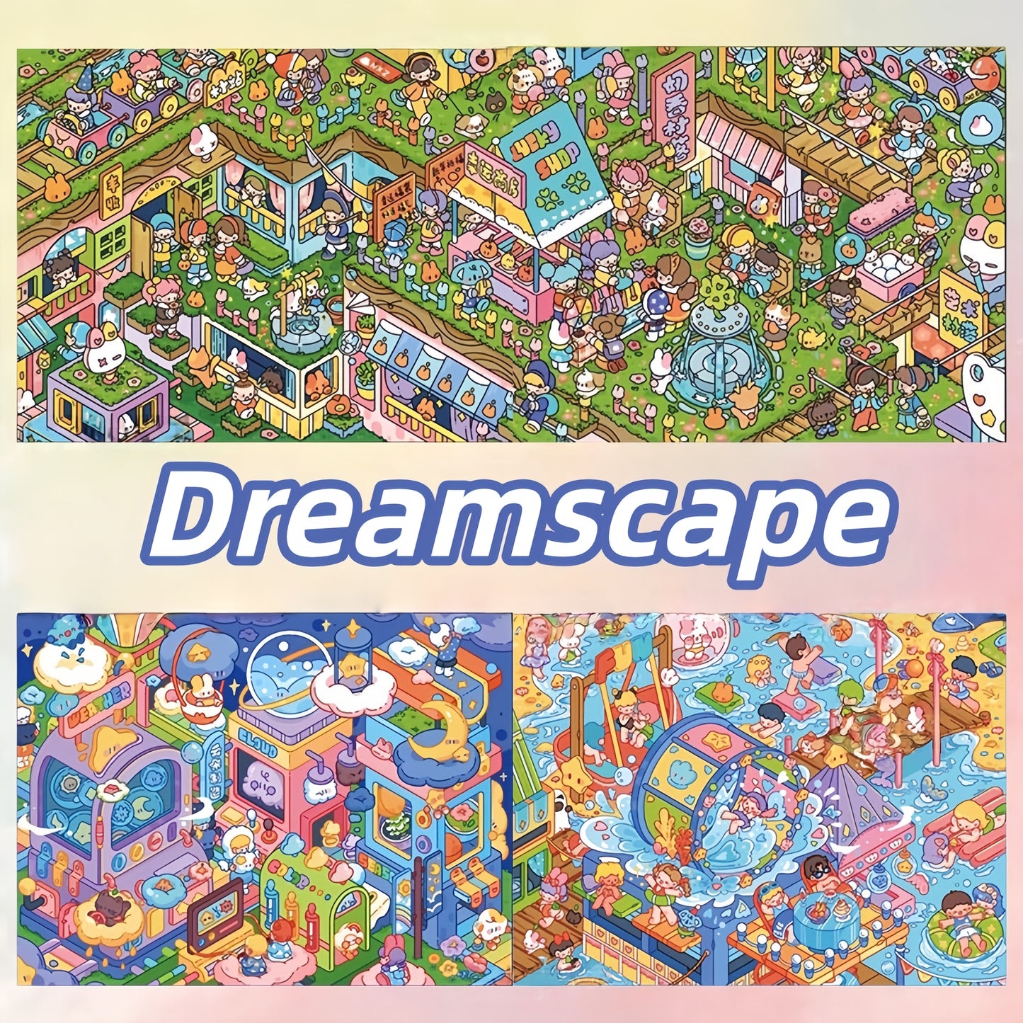 Dreamscape 3D Sticker | 4 Cute Miniature Scenes