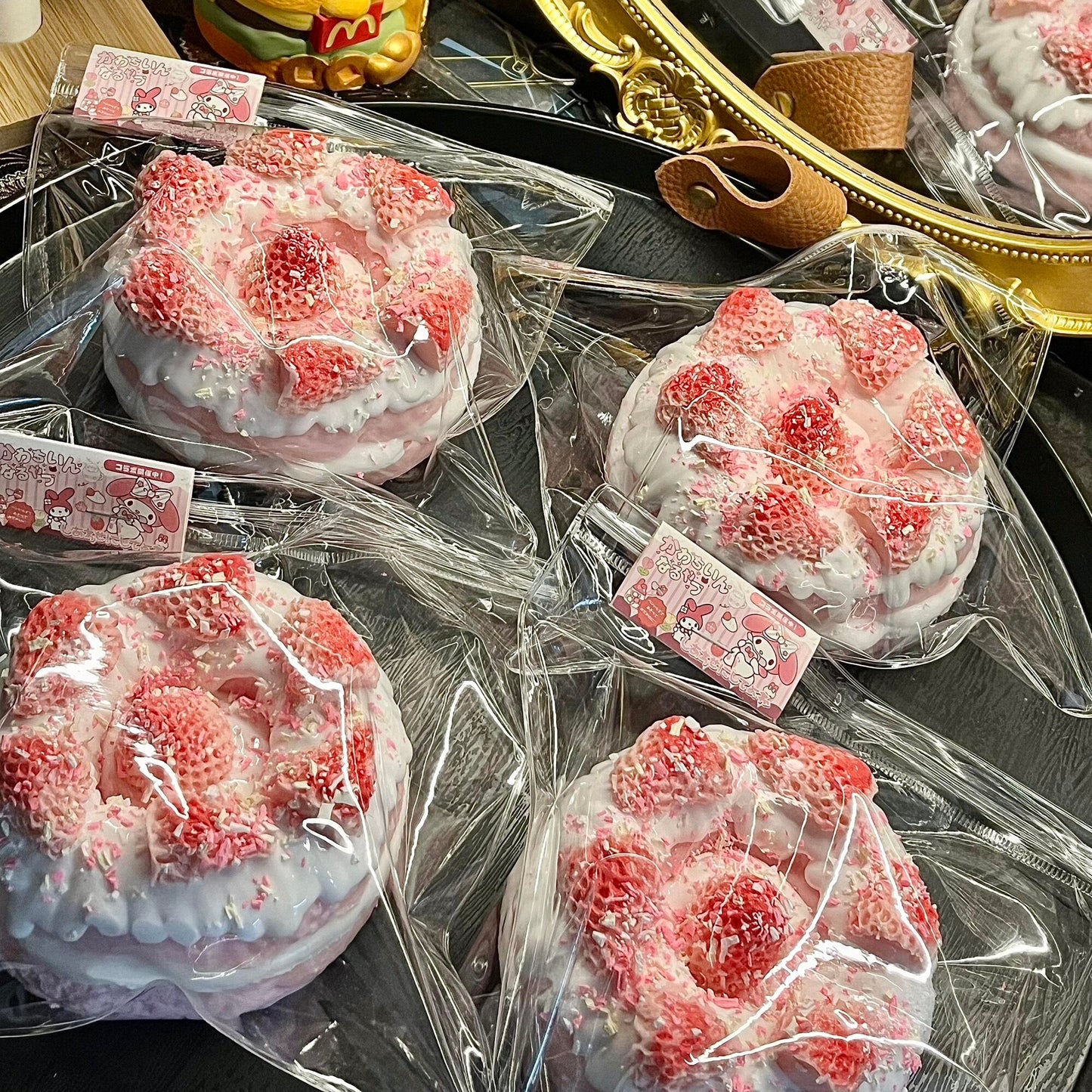 Pink Strawberry Big Bagel Squishy