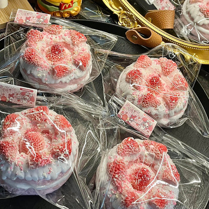 Pink Strawberry Big Bagel Squishy