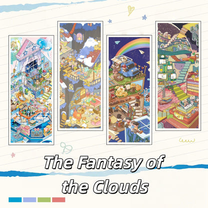 The Fantasy of the Clouds 3D Sticker | 4 Cute Miniature Scenes