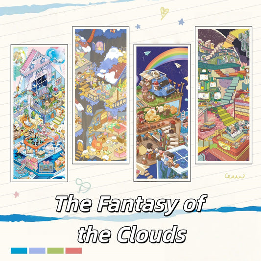 The Fantasy of the Clouds 3D Sticker | 4 Cute Miniature Scenes