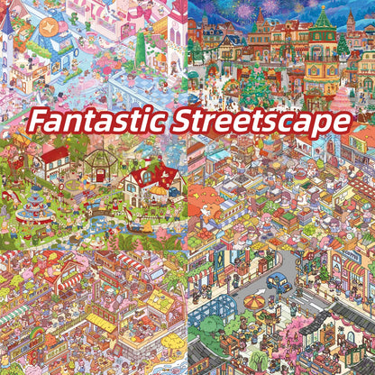 Fantastic Streetscape 3D Sticker | 6 Cute Miniature Scenes