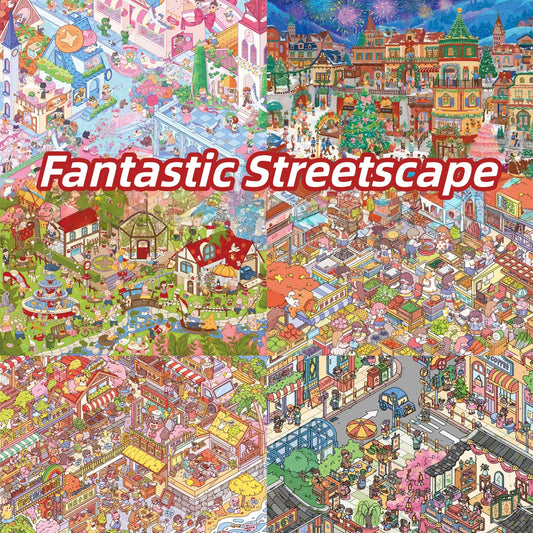 Fantastic Streetscape 3D Sticker | 6 Cute Miniature Scenes