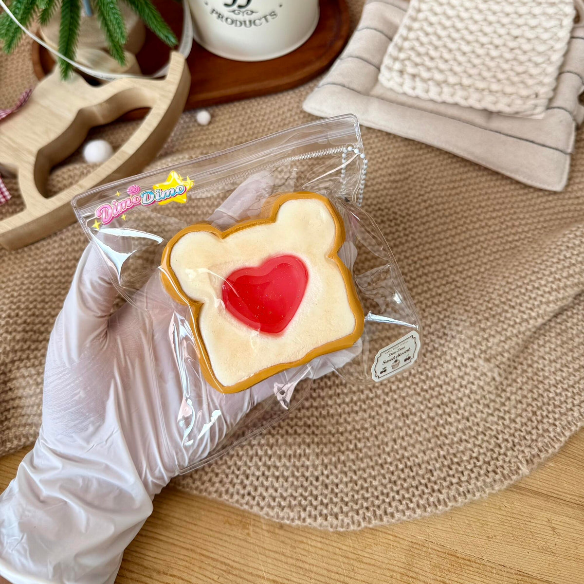 Heart Bear Toast Squishy