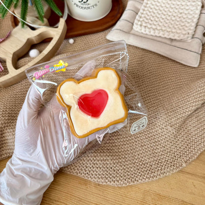 Heart Bear Toast Squishy