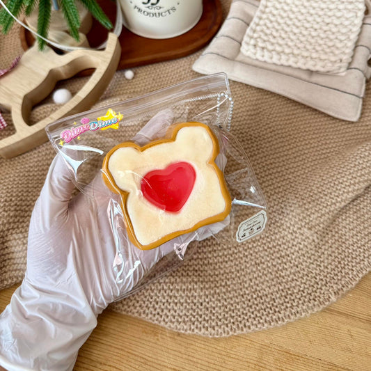 Heart Bear Toast Squishy
