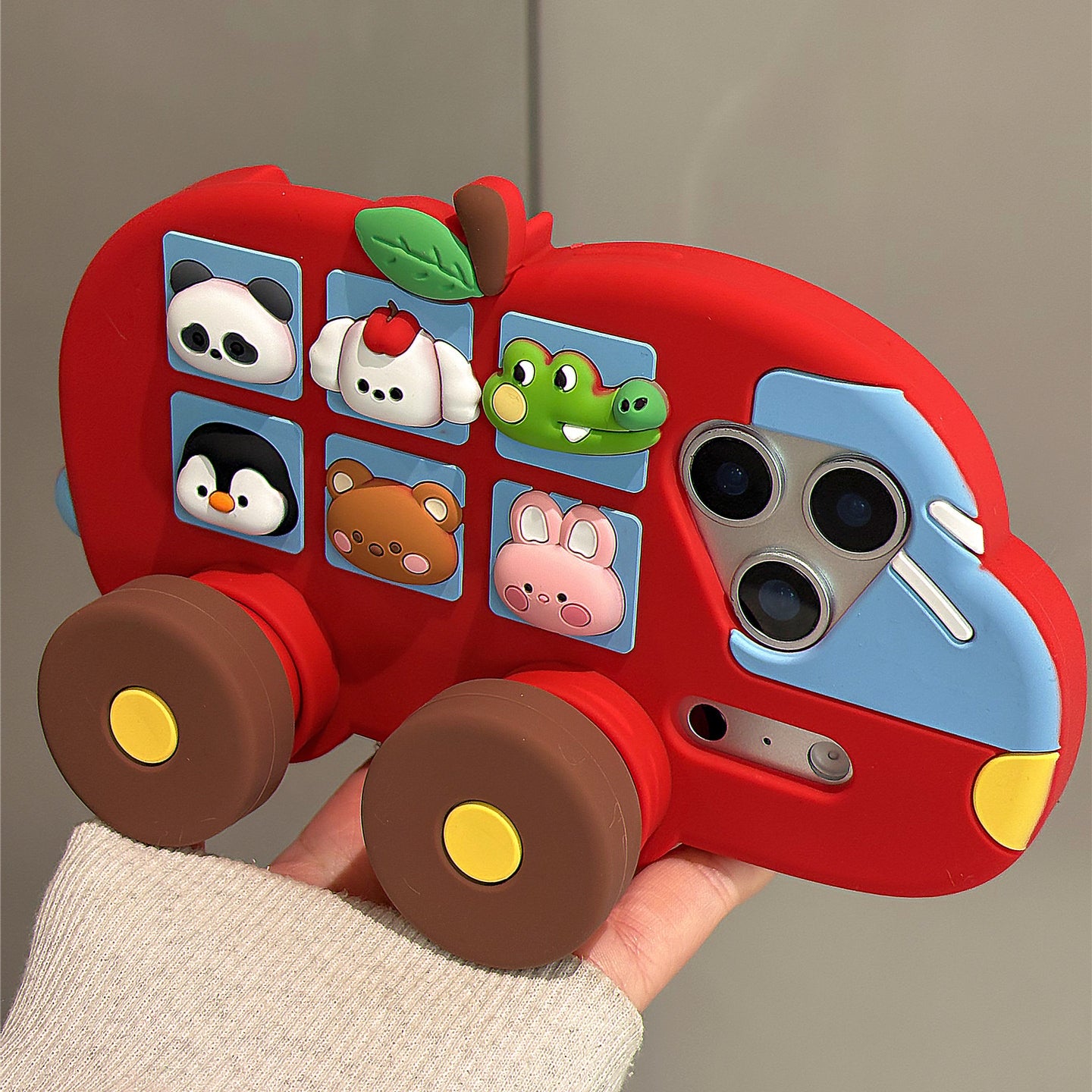 Animal Bus Telescopic Stand Silicone Phone Case