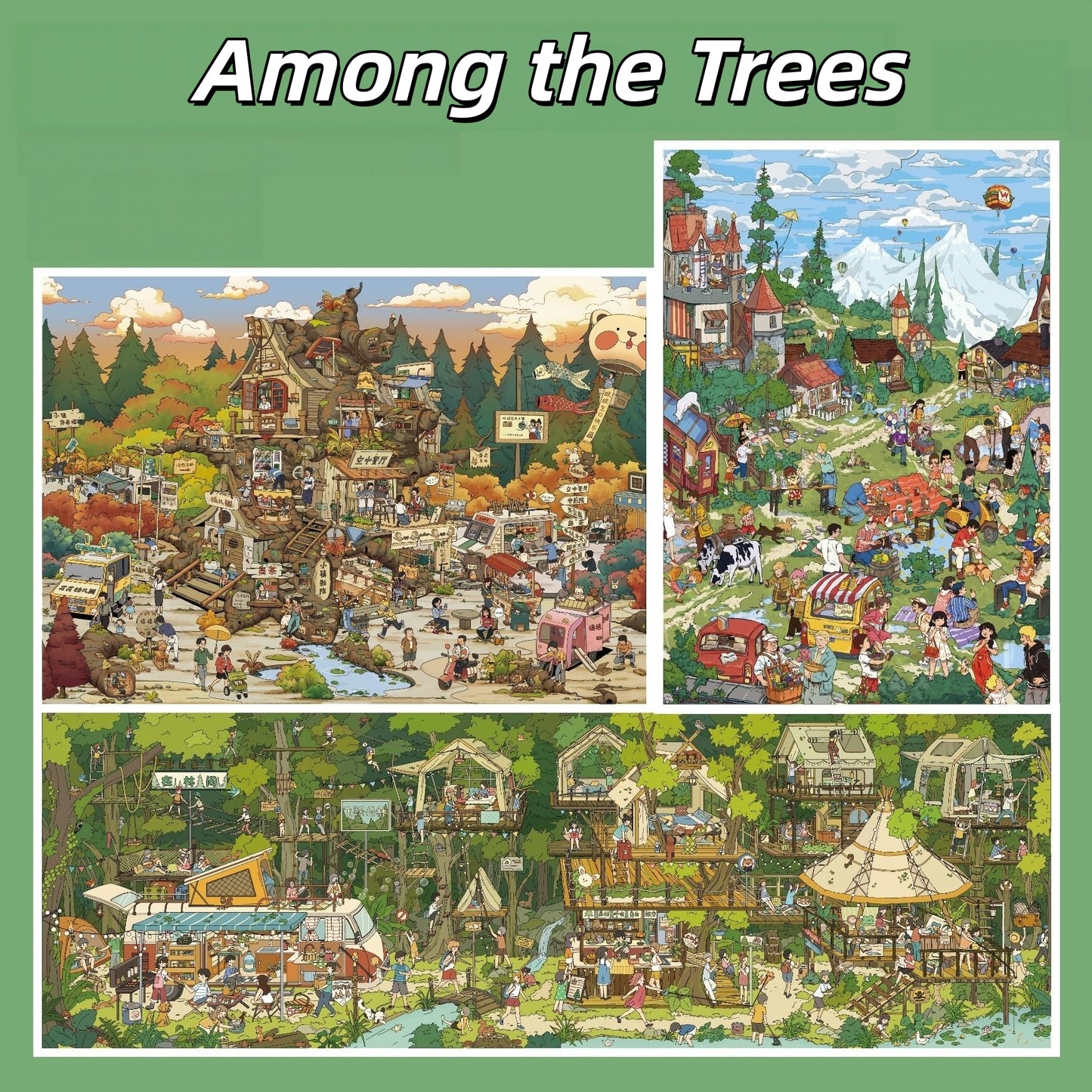 Among the Trees 3D Sticker | 3 Cute Miniature Scenes