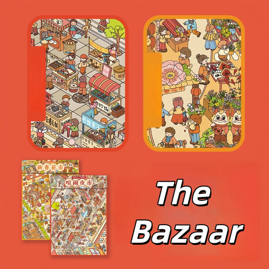 The Bazaar 3D Sticker | 2 Cute Miniature Scenes