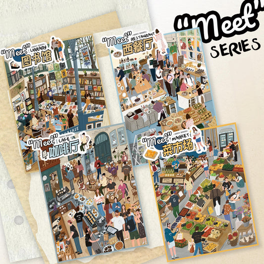 New View City 3D Sticker | 4 Cute Miniature Scenes