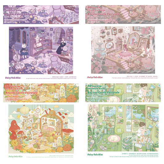 Fairy Tale Kiss 3D Sticker | 4 Cute Miniature Scenes