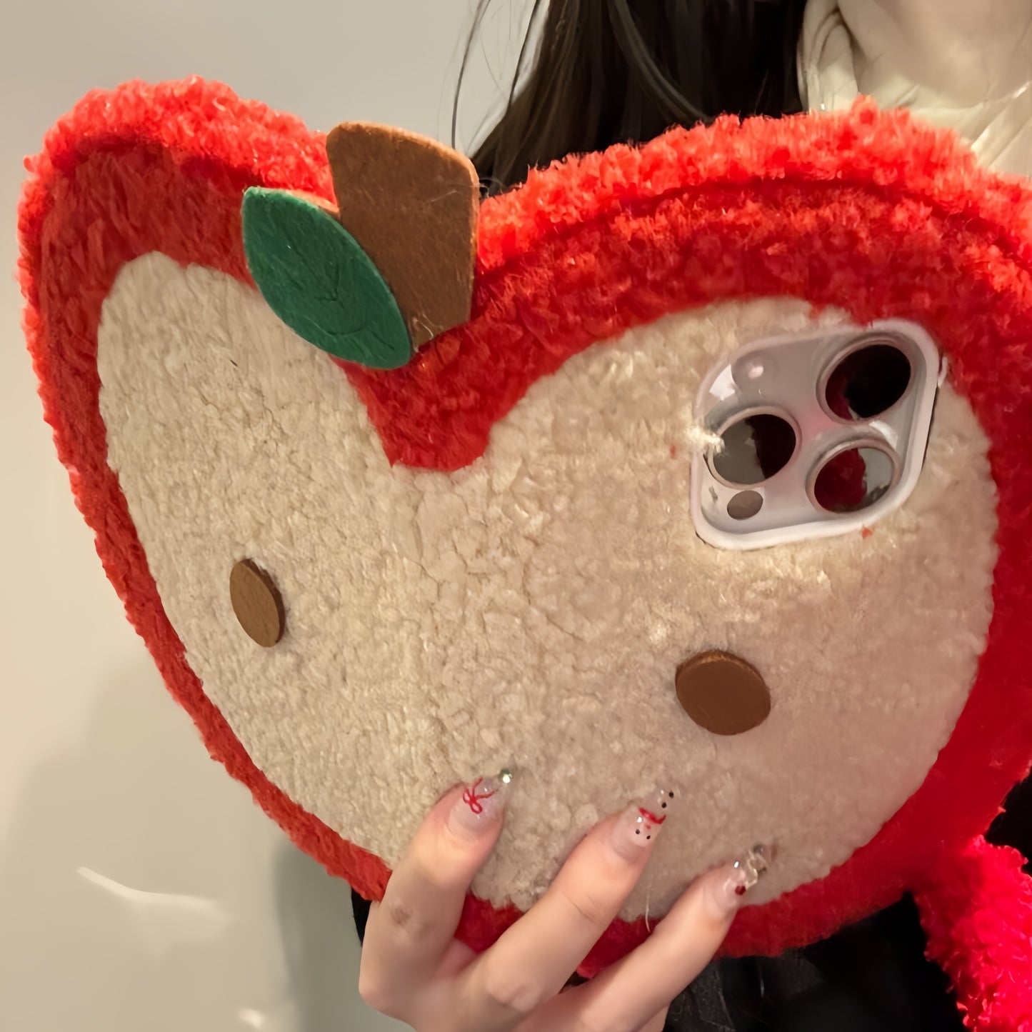 Red Apple Fluffy Phone Case