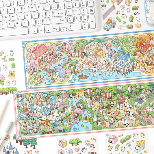 A Day on the Cute Island 3D Sticker | 2 Cute Miniature Scenes