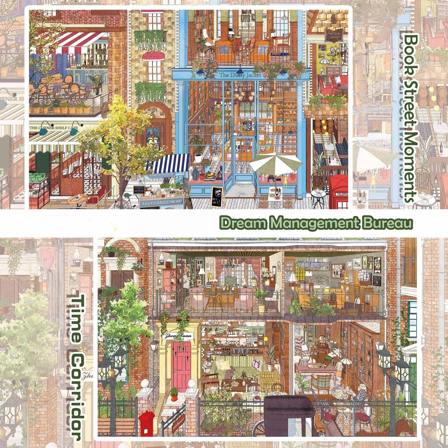 Dream Management Bureau 3D Sticker | 2 Cute Miniature Scenes