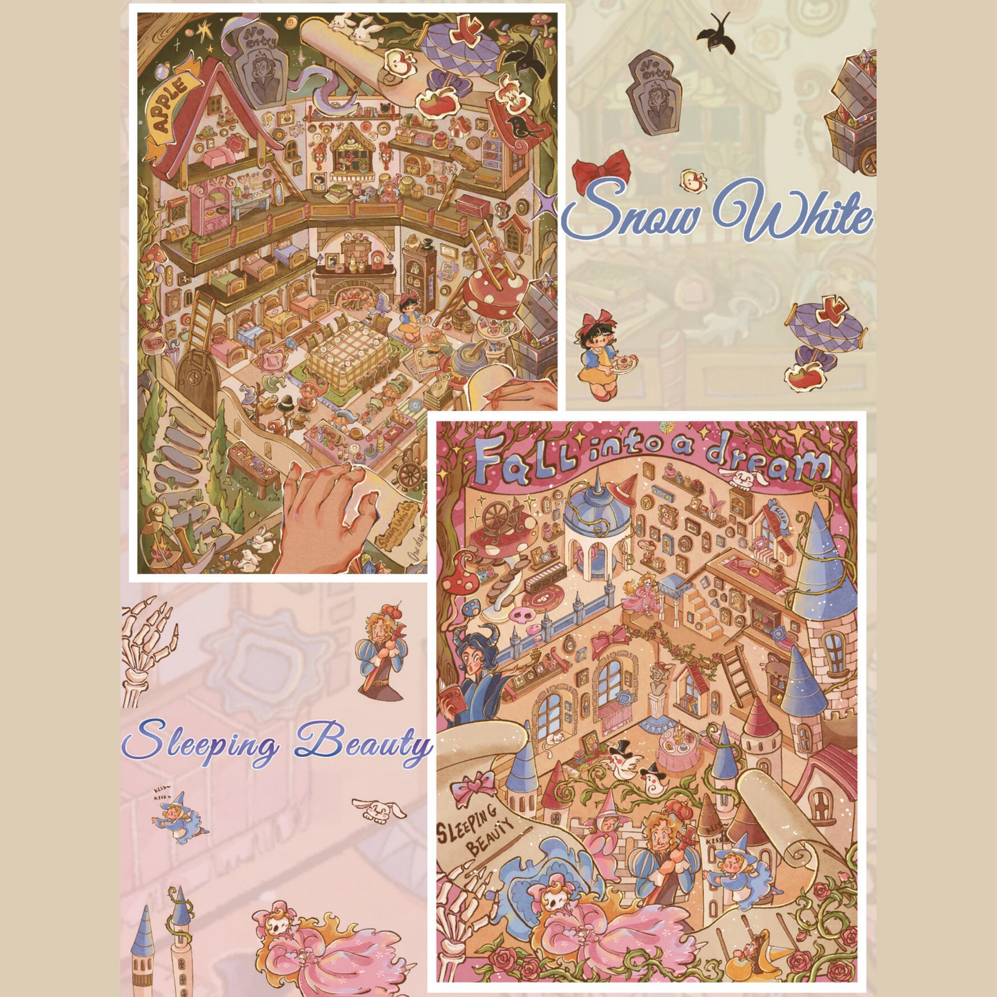 Fairytale 3D Sticker | 2 Cute Miniature Scenes