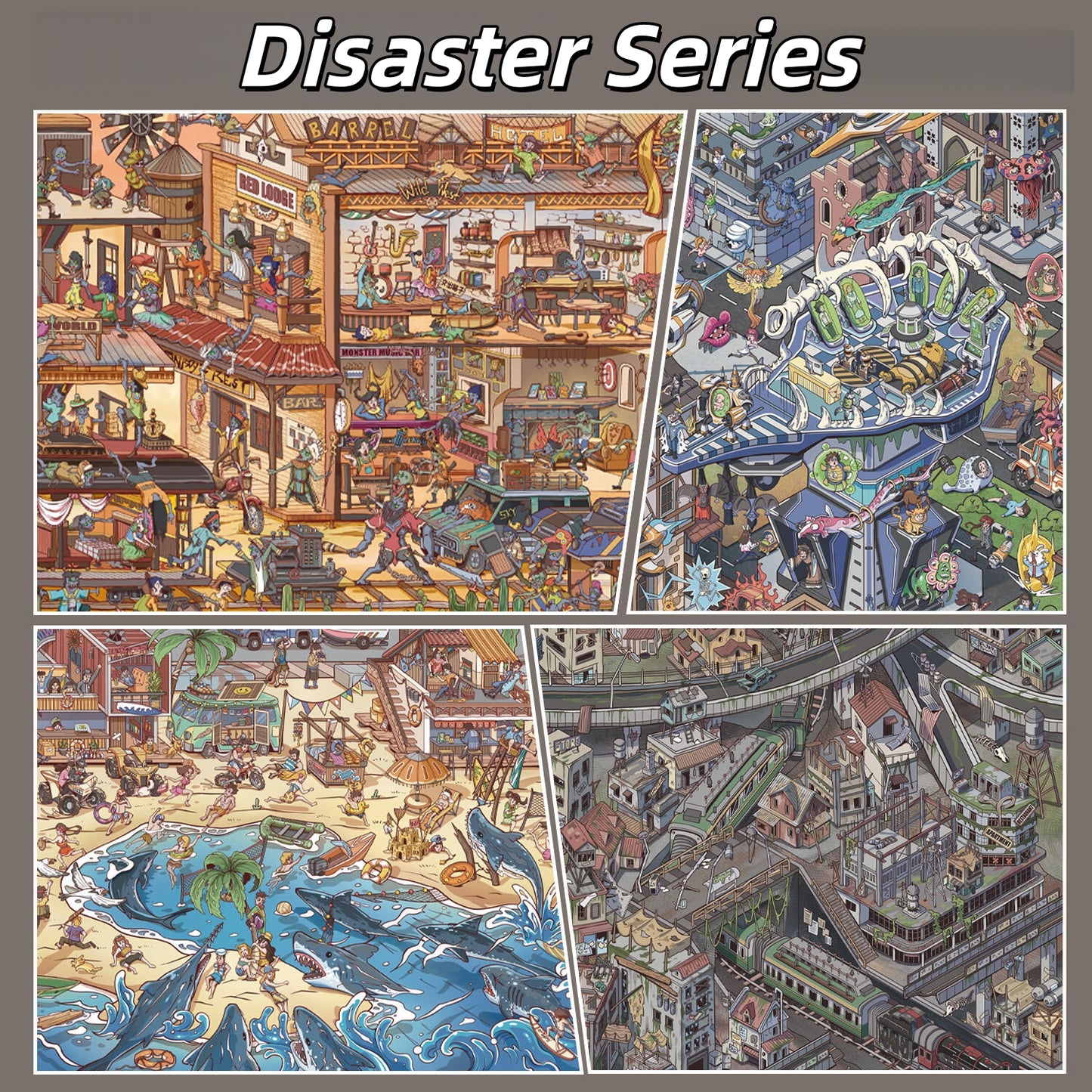 Disaster Series 3D Sticker | 4 Cute Miniature Scenes