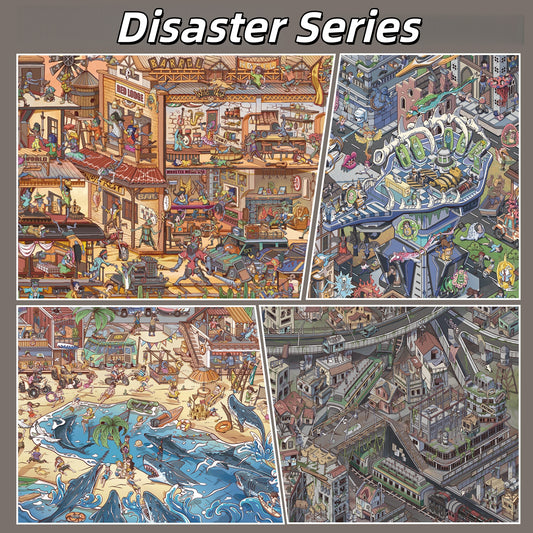 Disaster Series 3D Sticker | 4 Cute Miniature Scenes
