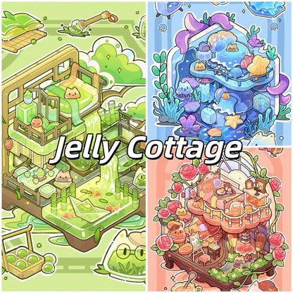 Jelly Cottage 3D Sticker | 3 Cute Miniature Scenes