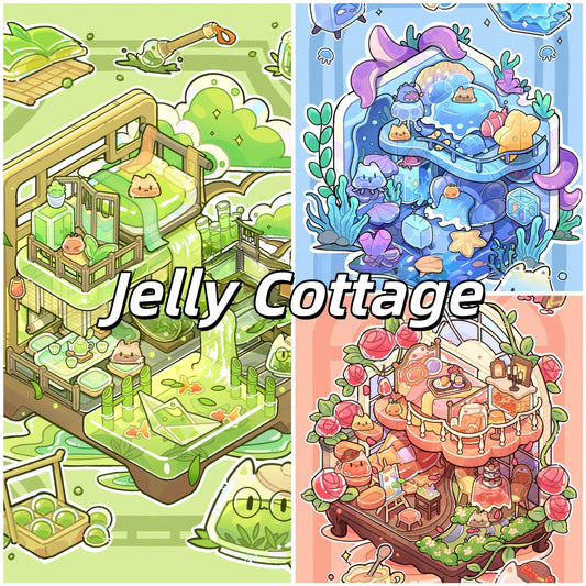 Jelly Cottage 3D Sticker | 3 Cute Miniature Scenes