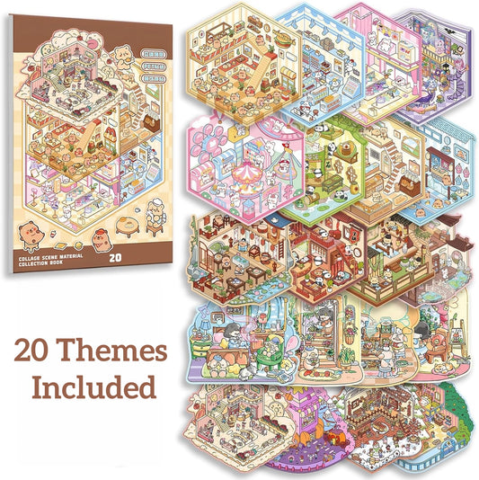 Tiny Animal Wonders 3D Sticker Material Book 1.0 – 20 Unique Scenes