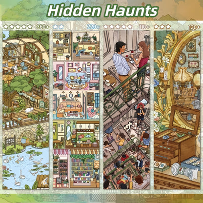 Hidden Haunts 3D Sticker | 4 Cute Miniature Scenes
