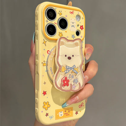 Flower Westie Wobble Magnetic Stand Acrylic Phone Case