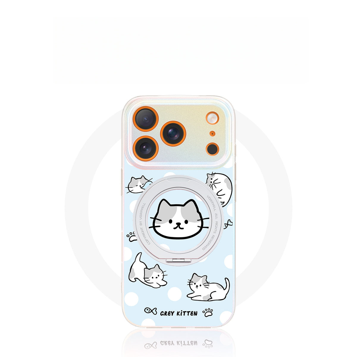 Polka Dot Cute Kitten Acrylic Phone Case