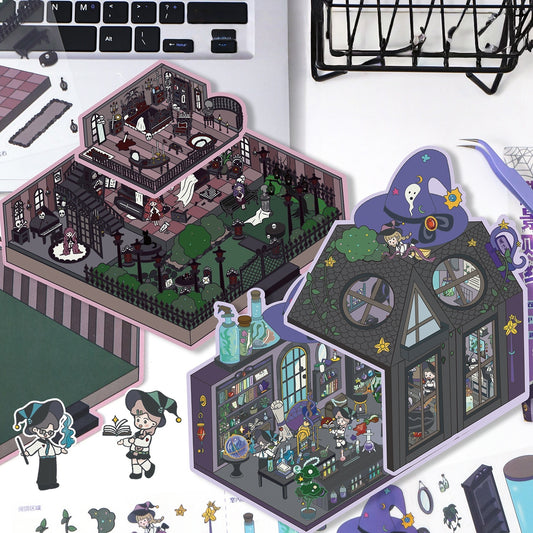 Spooky Fairy Tale 3D Sticker | 2 Cute Miniature Scenes