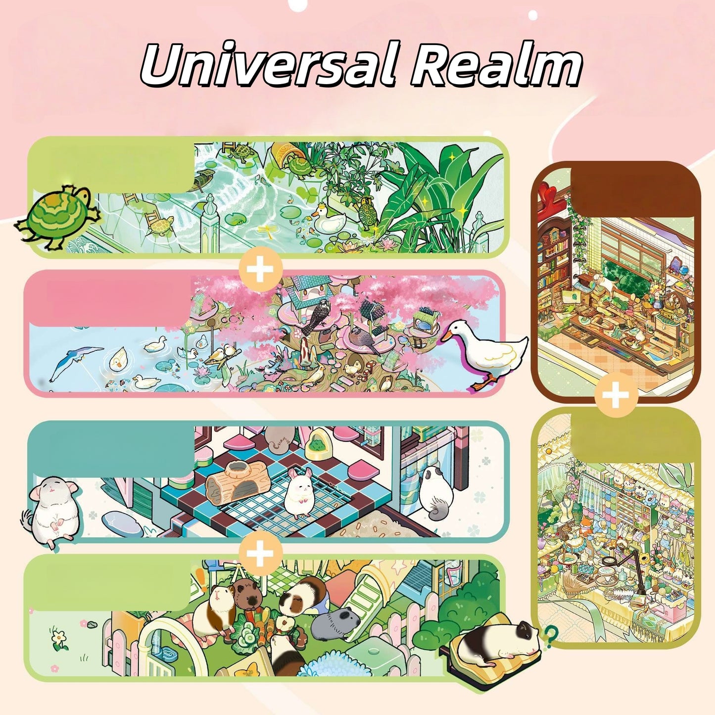 Universal Realm 3D Sticker | 6 Cute Miniature Scenes