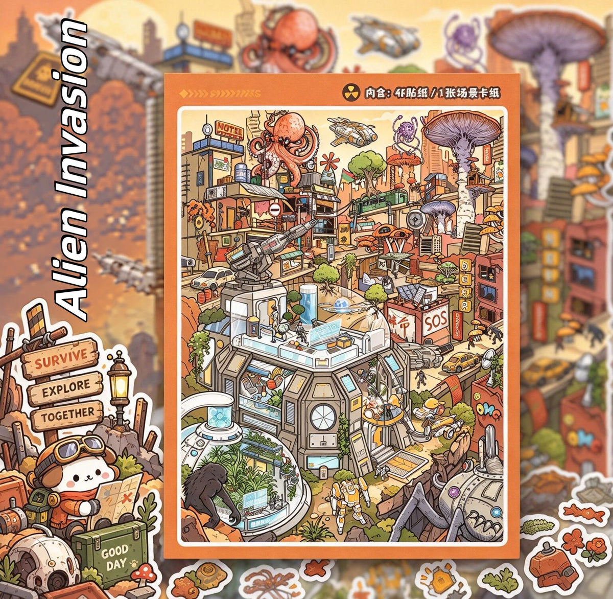 After the Fall 3D Sticker | 2 Cute Miniature Scenes