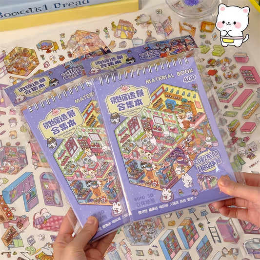 Cute Town 3D Sticker Book