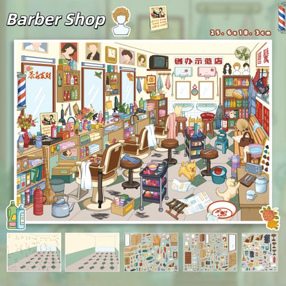 Nostalgia Shop 3D Sticker | 2 Cute Miniature Scenes