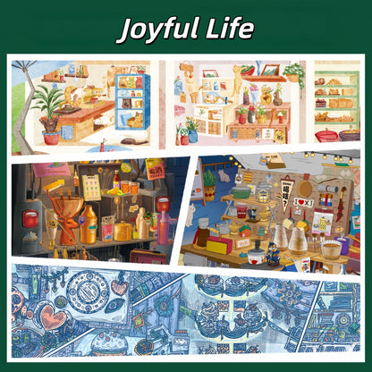 Joyful Life 3D Sticker | 4 Cute Miniature Scenes