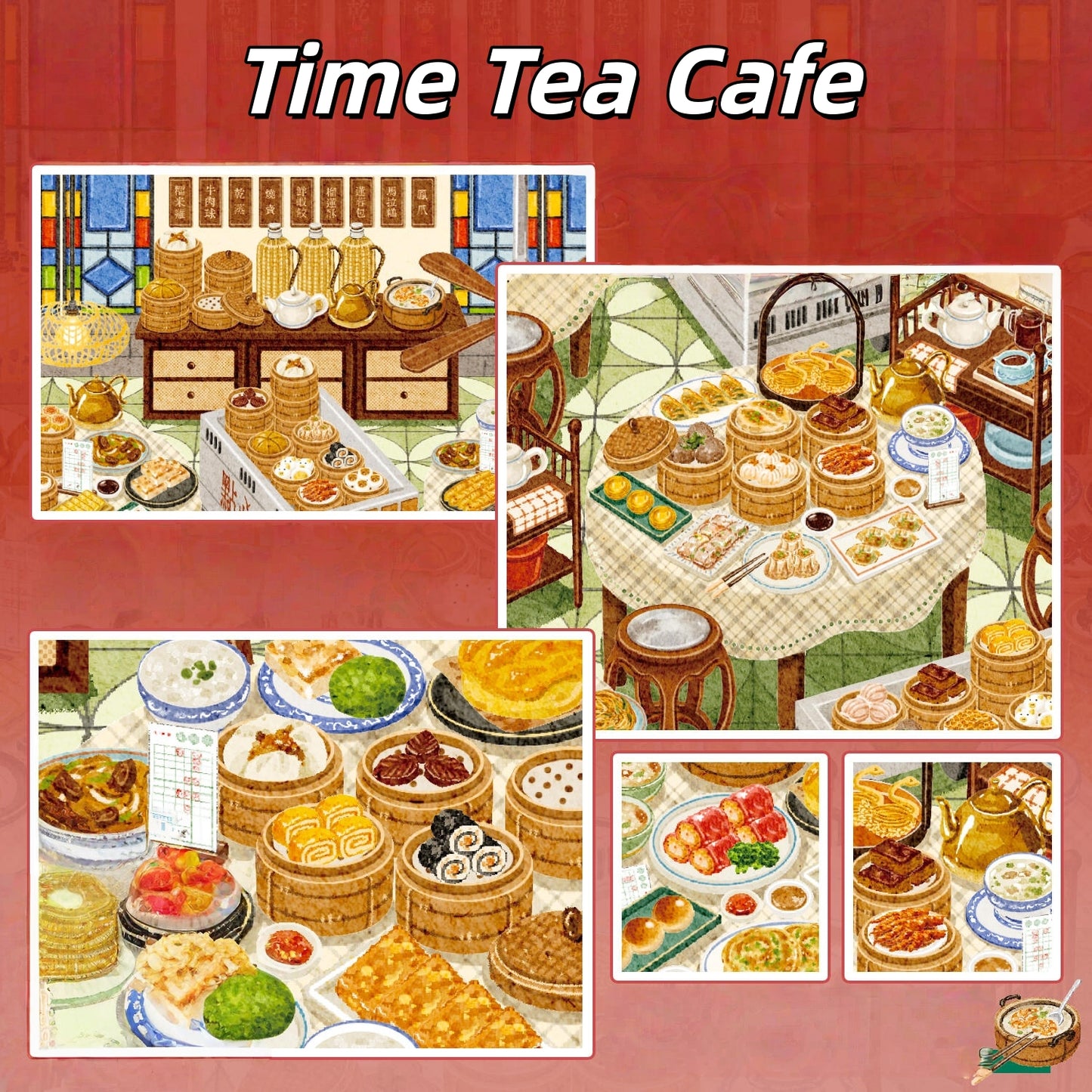 Time Tea Cafe 3D Sticker