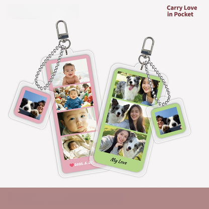 Custom Family & Pet Group Photo Acrylic Keychain