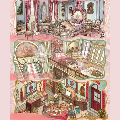 Pastel Illustration 3D Sticker | 3 Cute Miniature Scenes