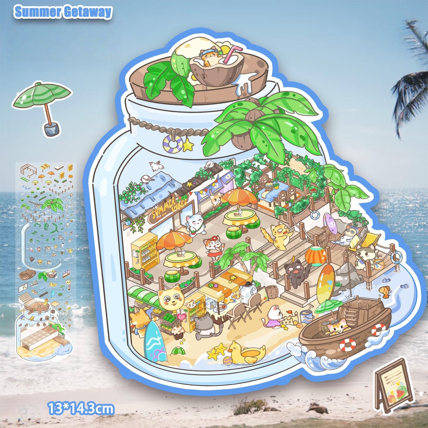 Summer Getaway 3D Sticker