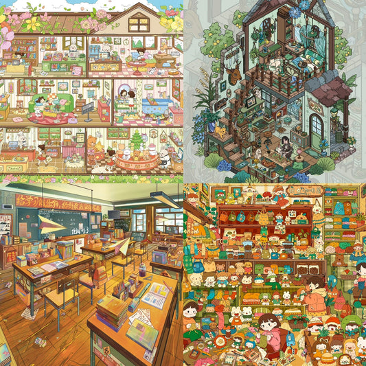 Whimsy Daily Life 3D Sticker | 4 Cute Miniature Scenes
