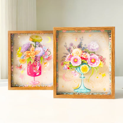 Among Flowers 3D Sticker | 2 Cute Miniature Scenes