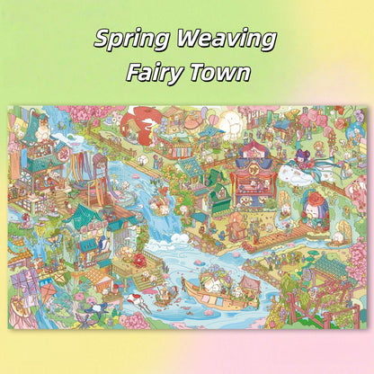 Spring Weaving Fairy Town 3D Sticker