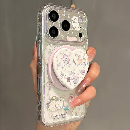 Flower Cat Magnetic Stand Acrylic Phone Case