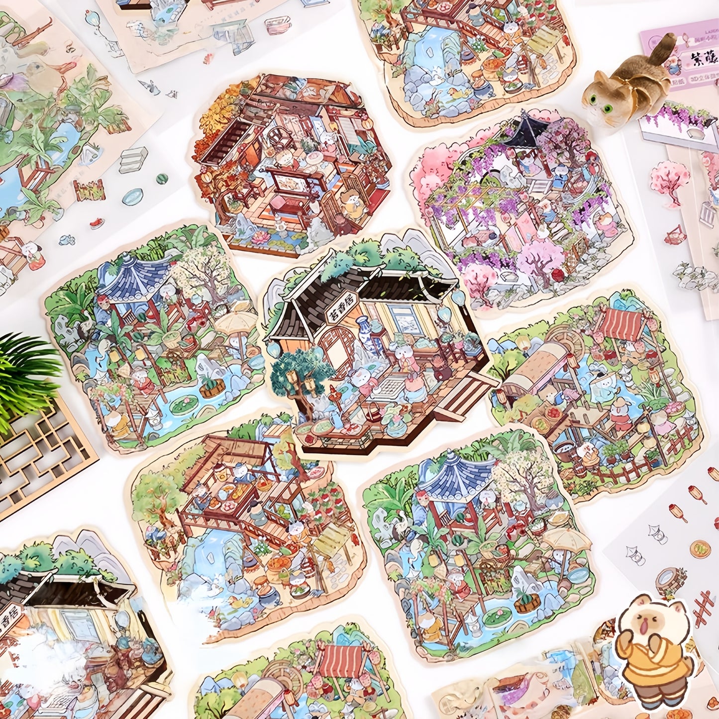 Poetics of Dwelling 3D Sticker | 6 Cute Miniature Scenes
