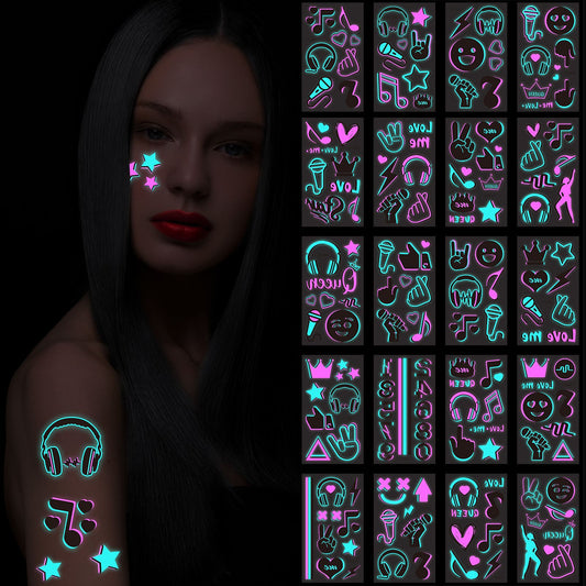 Glitter Rave UV Reactive Temporary Tattoo 3.0