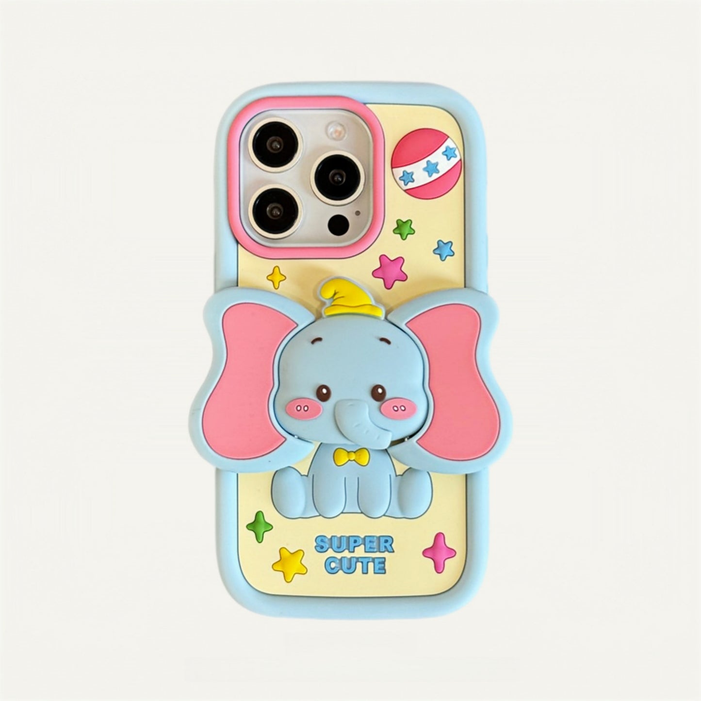 Flying Elephant Stand Silicone Phone Case
