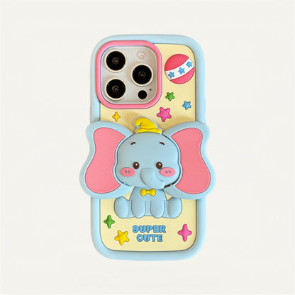 Flying Elephant Stand Silicone Phone Case