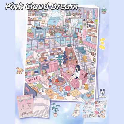 Soft Dreams 3D Sticker | 2 Cute Miniature Scenes