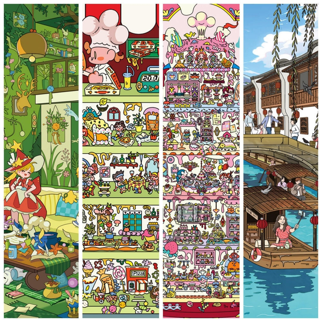 Stops Along the Way 3D Sticker | 4 Cute Miniature Scenes