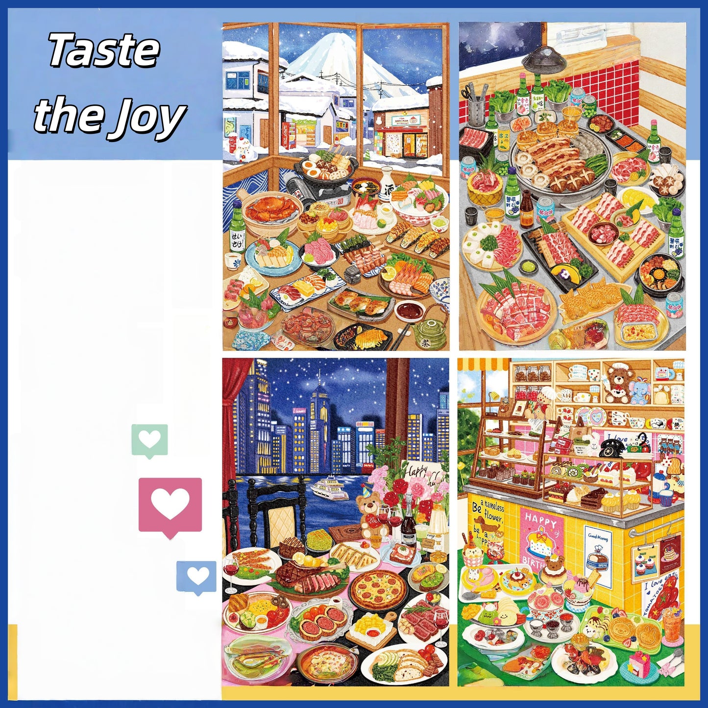 Taste the Joy 3D Sticker | 4 Cute Miniature Scenes