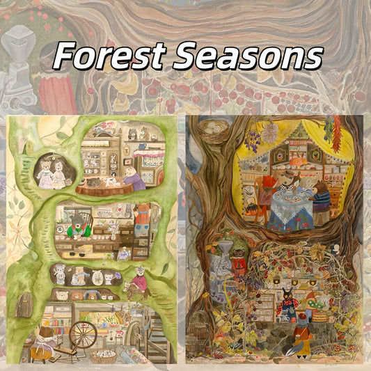 Forest Seasons 3D Sticker | 2 Cute Miniature Scenes